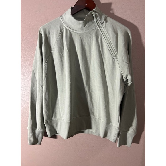 Mint Green Mock Neck Sweatshirt - Picture 1 of 3